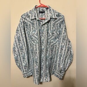 PANHANDLE MEN'S PAISLEY PRINT LONG SLEEVE PEARL SNAP WESTERN SHIRT MENS SIZE M